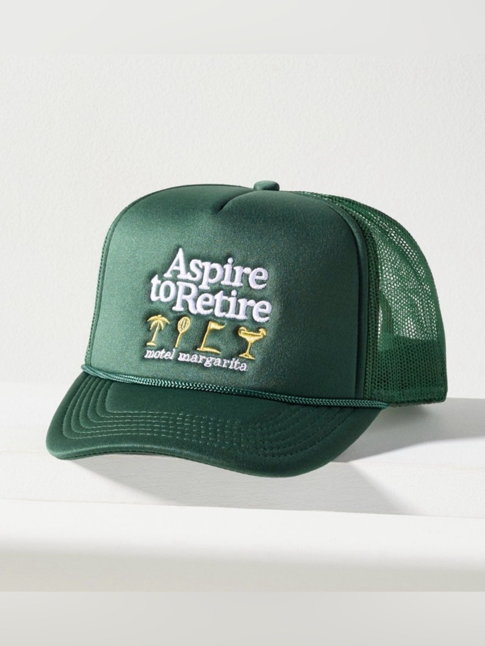 Anthropologie Motel Margarita Aspire to Retire Trucker Hat 🍹